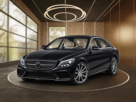 Black sedan in timber rotunda setting